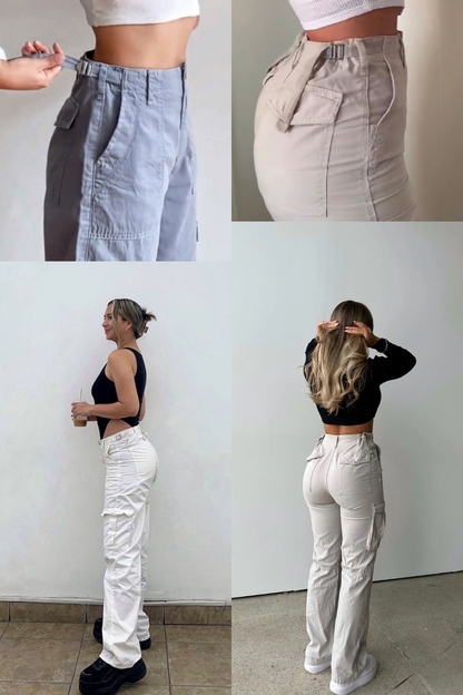 CARGO PANTS AJUSTABLES A LA CINTURA • 100% DENIM RIGIDO ALDOGÓN • 5 COLORES