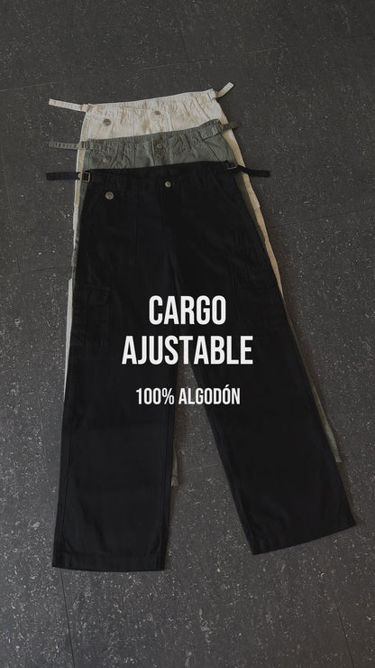 CARGO PANTS AJUSTABLES A LA CINTURA • 100% DENIM RIGIDO ALDOGÓN • 5 COLORES